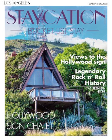 Staycation magazine cover in the hollywood hills
